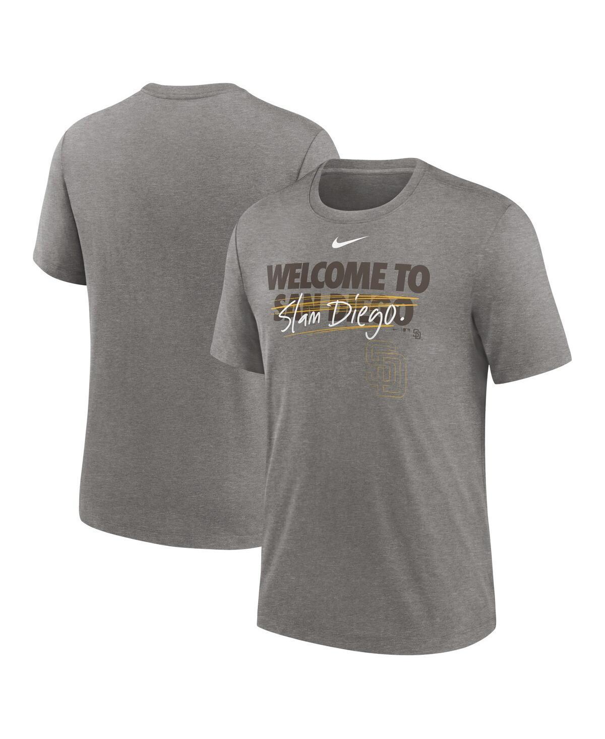 Men's Nike Heather Charcoal San Diego Padres Home Spin Tri-Blend T-Shirt Product Image