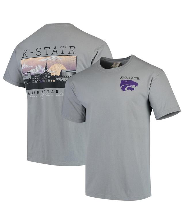 Mens Gray Kansas State Wildcats Team Comfort Colors Campus Scenery T-Shirt Product Image