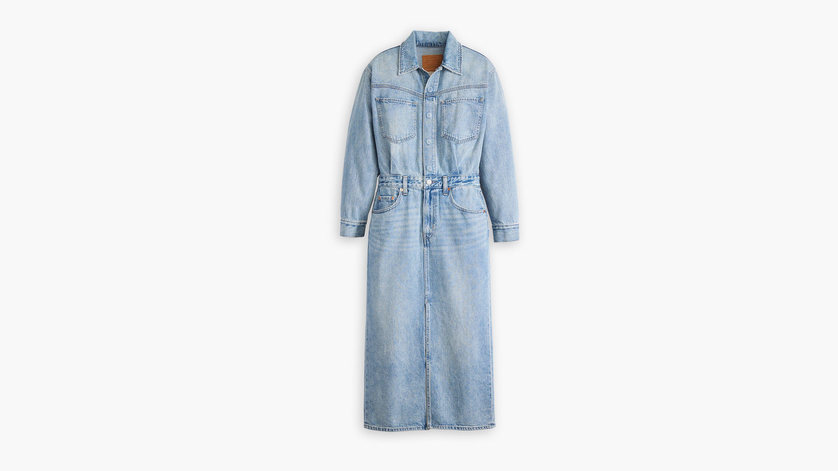 Denim Midi Shirt Dress Product Image