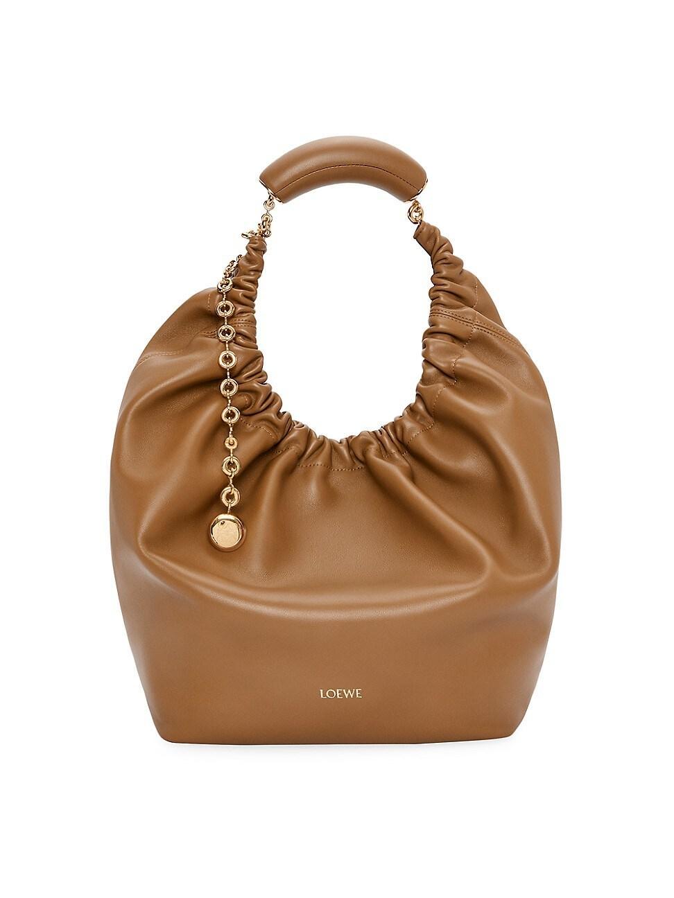 Womens Medium Squeeze Leather Shoulder Bag Product Image