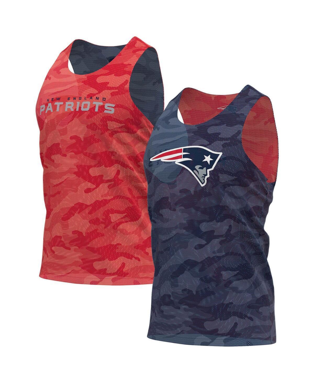 Mens FOCO /Red New England Patriots Reversible Mesh Tank Top Blue Product Image