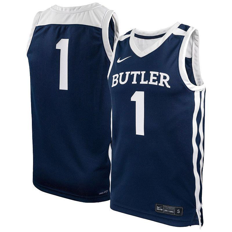 Mens Nike #1 Navy Butler Bulldogs Replica Basketball Jersey But Blue Product Image