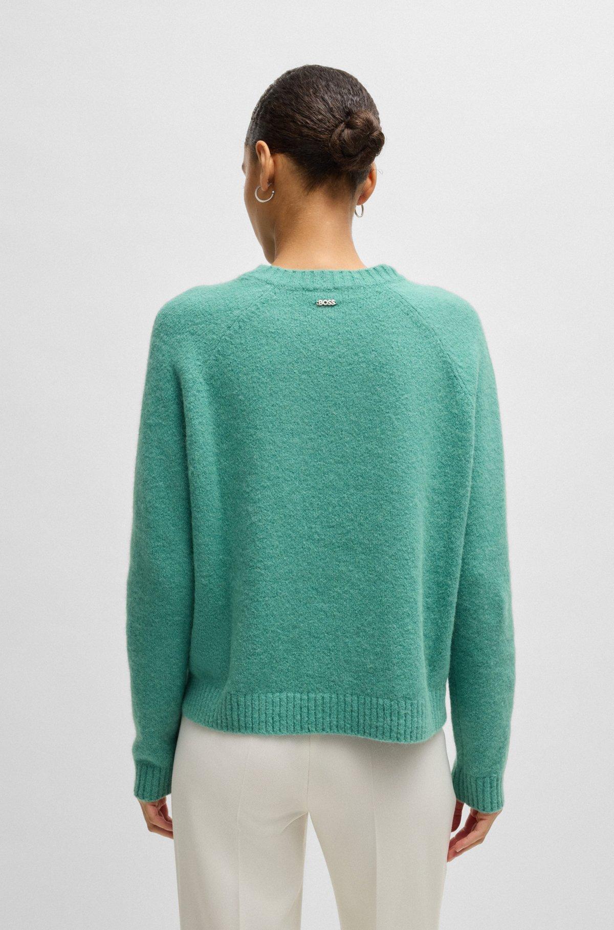 Crew-neck sweater in stretch fabric Product Image