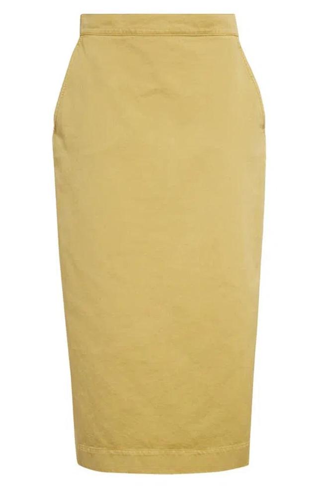 Denver Cotton Twill Pencil Skirt In Senape Product Image