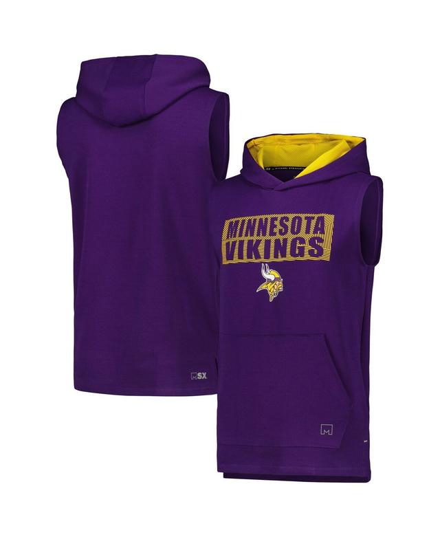 Mens Msx by Michael Strahan Purple Minnesota Vikings Marathon Sleeveless Pullover Hoodie Product Image