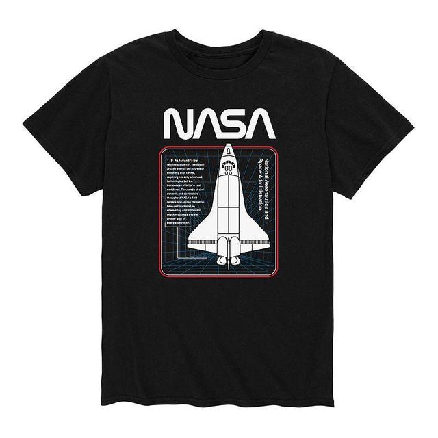 Big & Tall NASA Shuttle Space Grid Tee, Mens Black Product Image