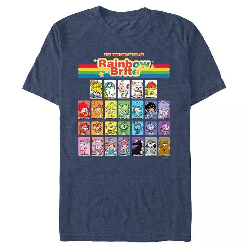 Mens Rainbow Brite Periodic Table Graphic Tee Navy Grey Product Image