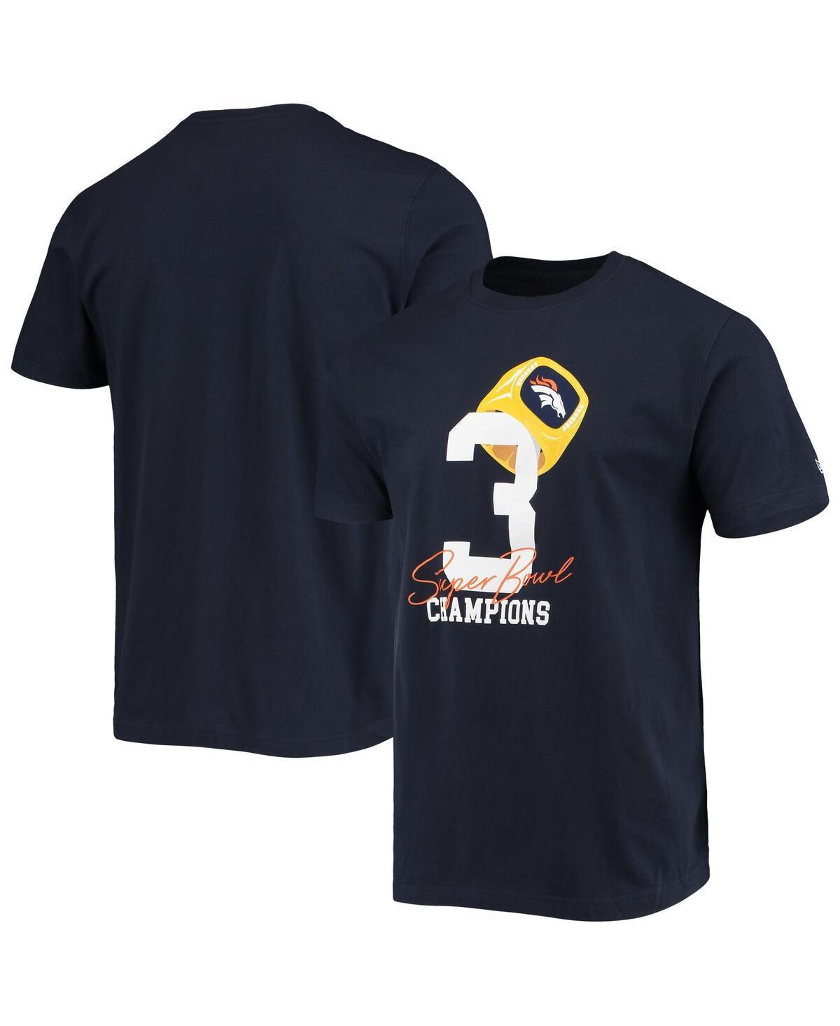 Mens New Era Navy Denver Broncos Local Count the Rings T-shirt Product Image