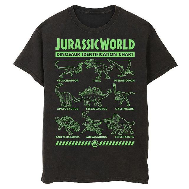 Mens Jurassic World Two Dino Gradient ID Chart Tee Black Product Image