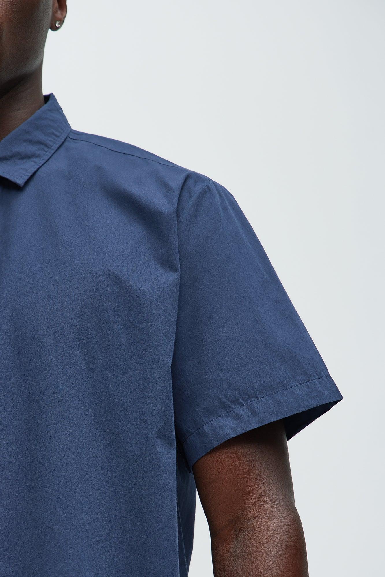 Ryland Short Sleeve Button Up Shirt - Navy Product Image