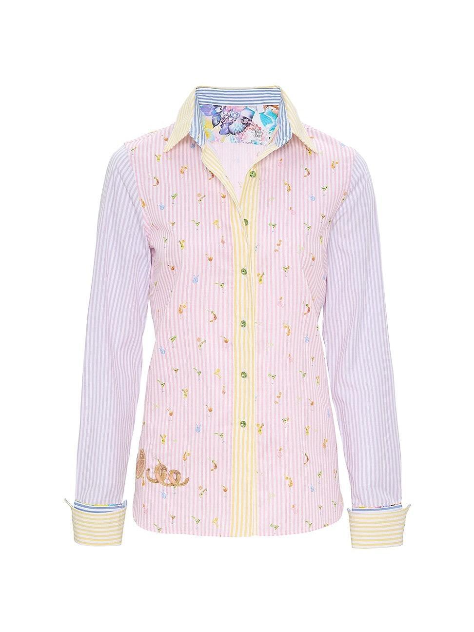 Womens Priscilla Colorblocked Stripe Stretch Cotton Shirt Product Image