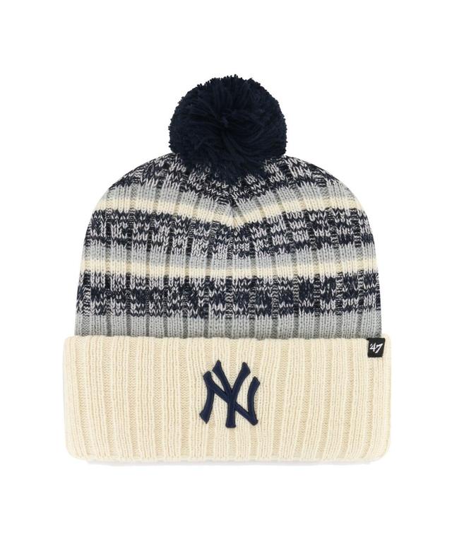 Mens 47 Natural New York Yankees Tavern Cuffed Knit Hat with Pom Product Image