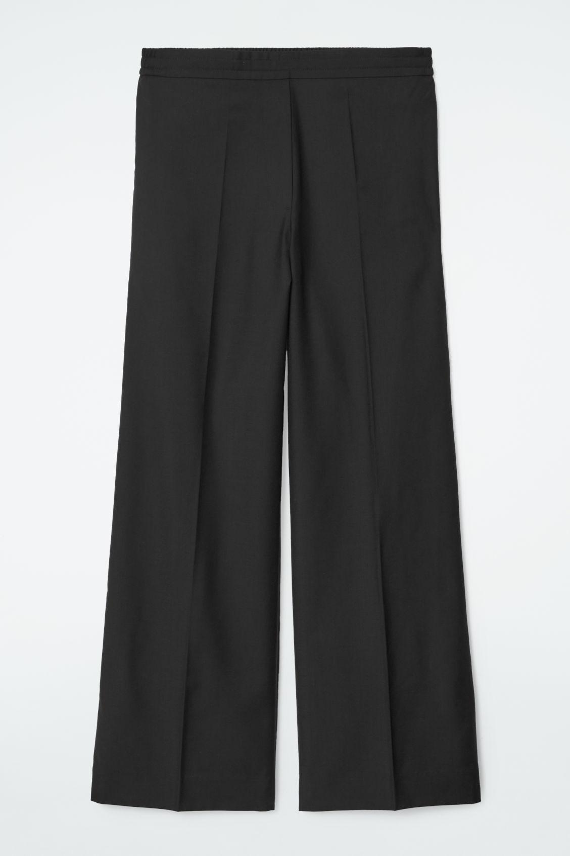 STRAIGHT-LEG ELASTICATED WOOL PANTS Product Image