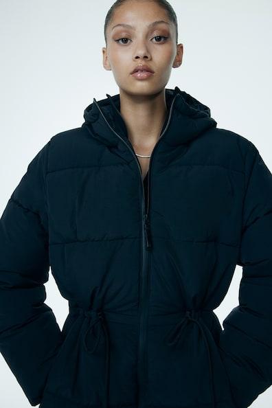 Oversized Drawstring-Waist Puffer Jacket Product Image