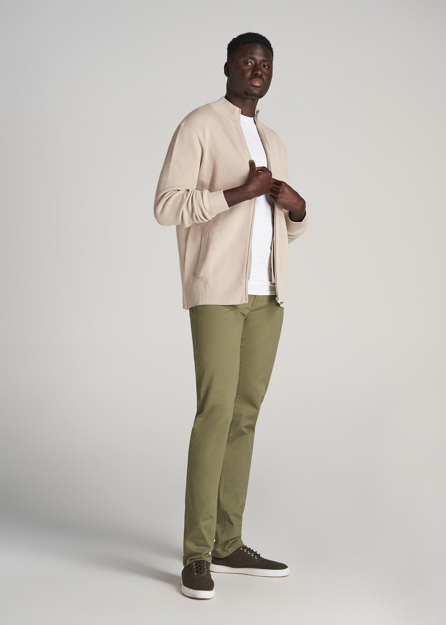 Dylan SLIM FIT Five-Pocket Pants For Tall Men in Fatigue Green Product Image