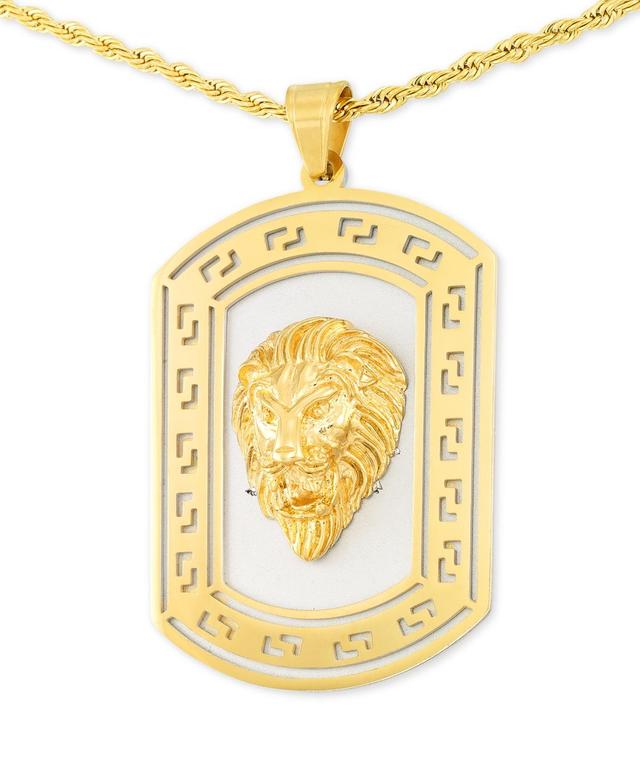 Legacy for Men by Simone I. Smith Lions Head Two-Tone 24 Pendant Necklace in Stainless Steel & Yellow Ion-Plate Product Image