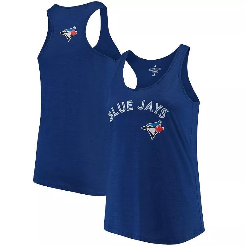 Womens Soft as a Grape Royal Toronto Blue Jays Plus Size Swing for the Fences Racerback Tank Top Product Image