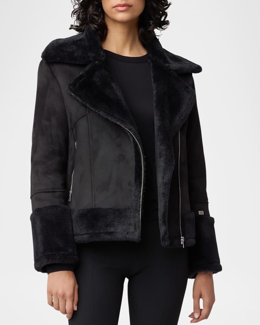 Phoebe Faux-Sherpa Biker Jacket Product Image