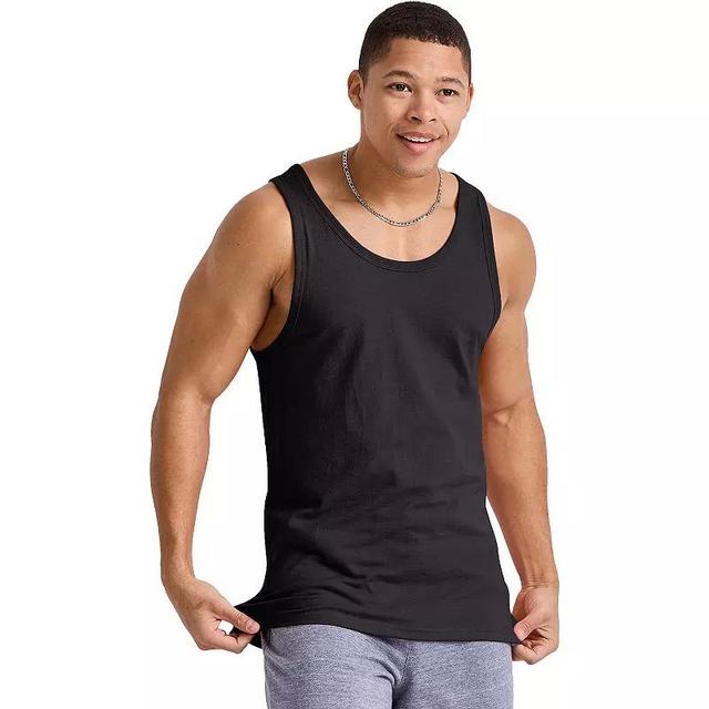 Mens Hanes Originals Tri-blend Tank Black Product Image