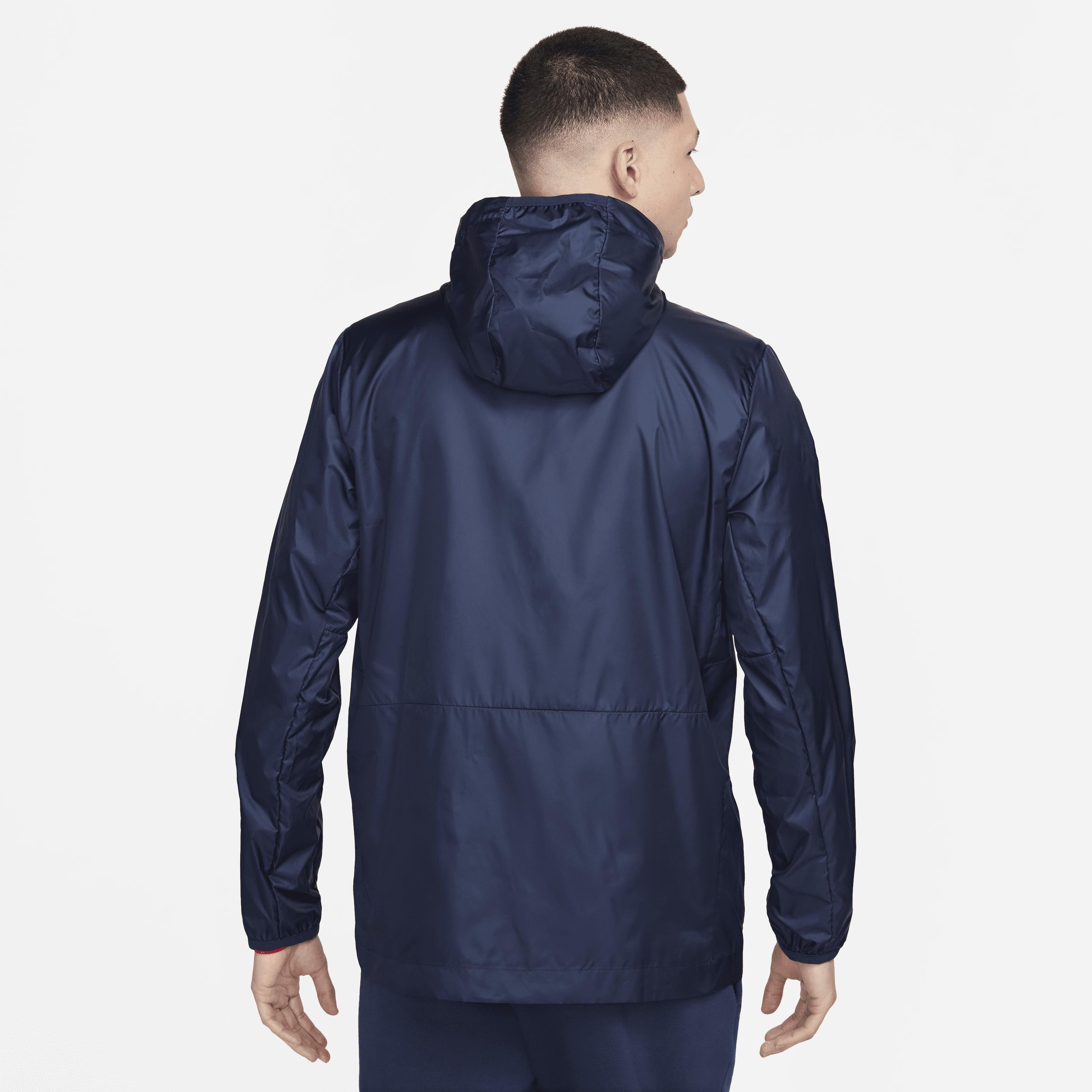 Nike Mens Navy Usmnt 2024 Academy Pro Performance Hoodie Full-Zip Rain Jacket Product Image