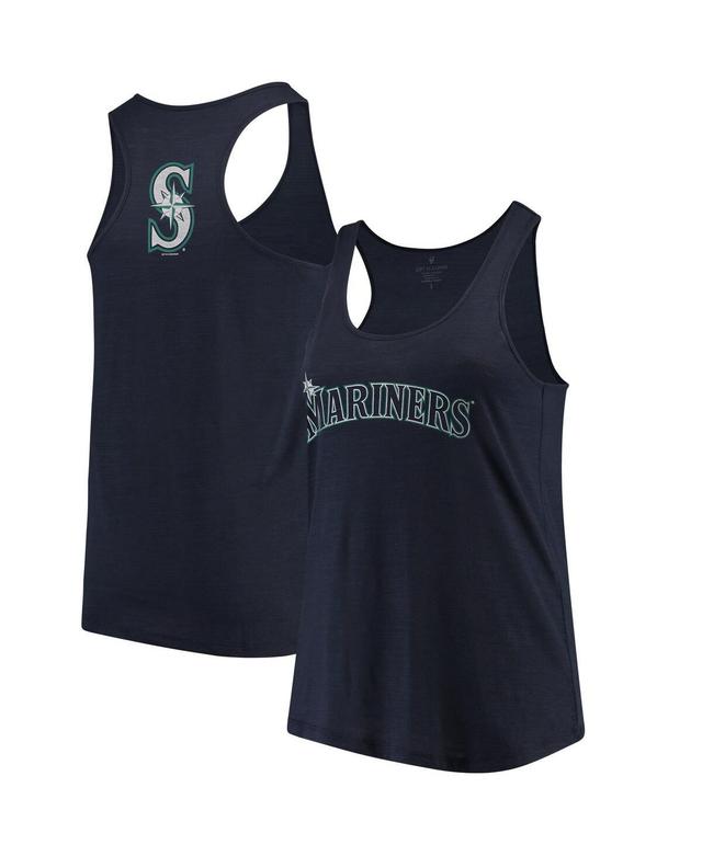 Womens Soft As A Grape Navy Seattle Mariners Plus Size Swing for the Fences Racerback Tank Top Product Image