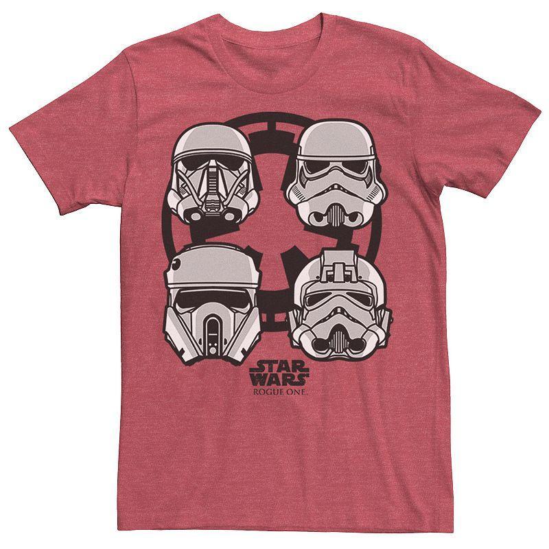 Mens Star Wars Rogue One Stormtrooper Helmet Empire Logo Tee Red Grey Product Image