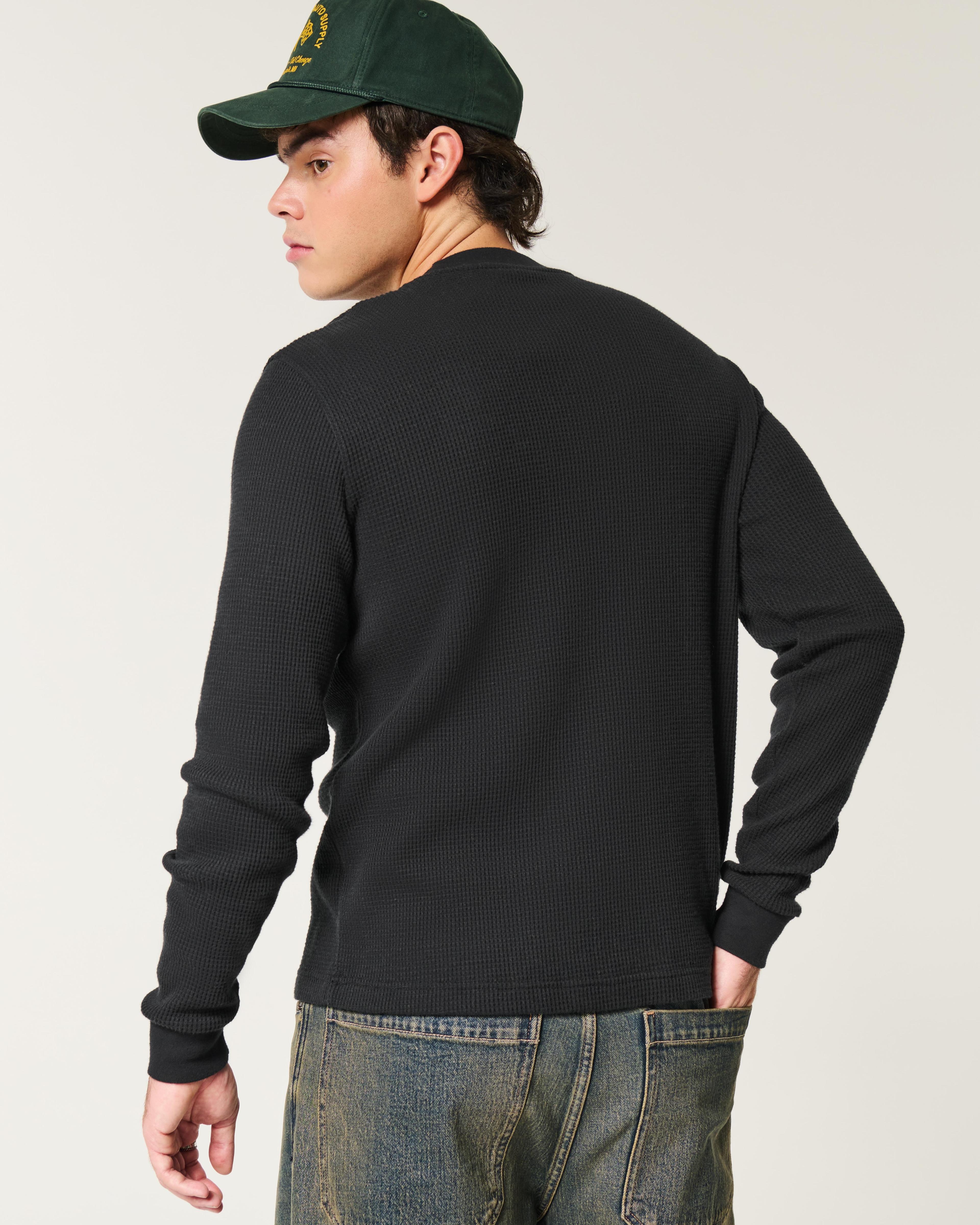 Shrunken Long-Sleeve Waffle Crew T-Shirt Product Image