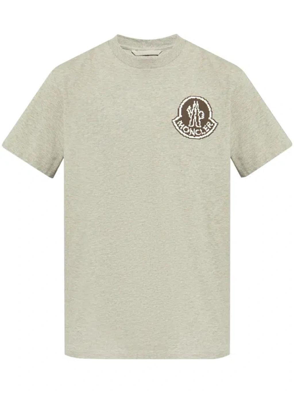 Logo-print Cotton T-shirt In Light Grey Product Image