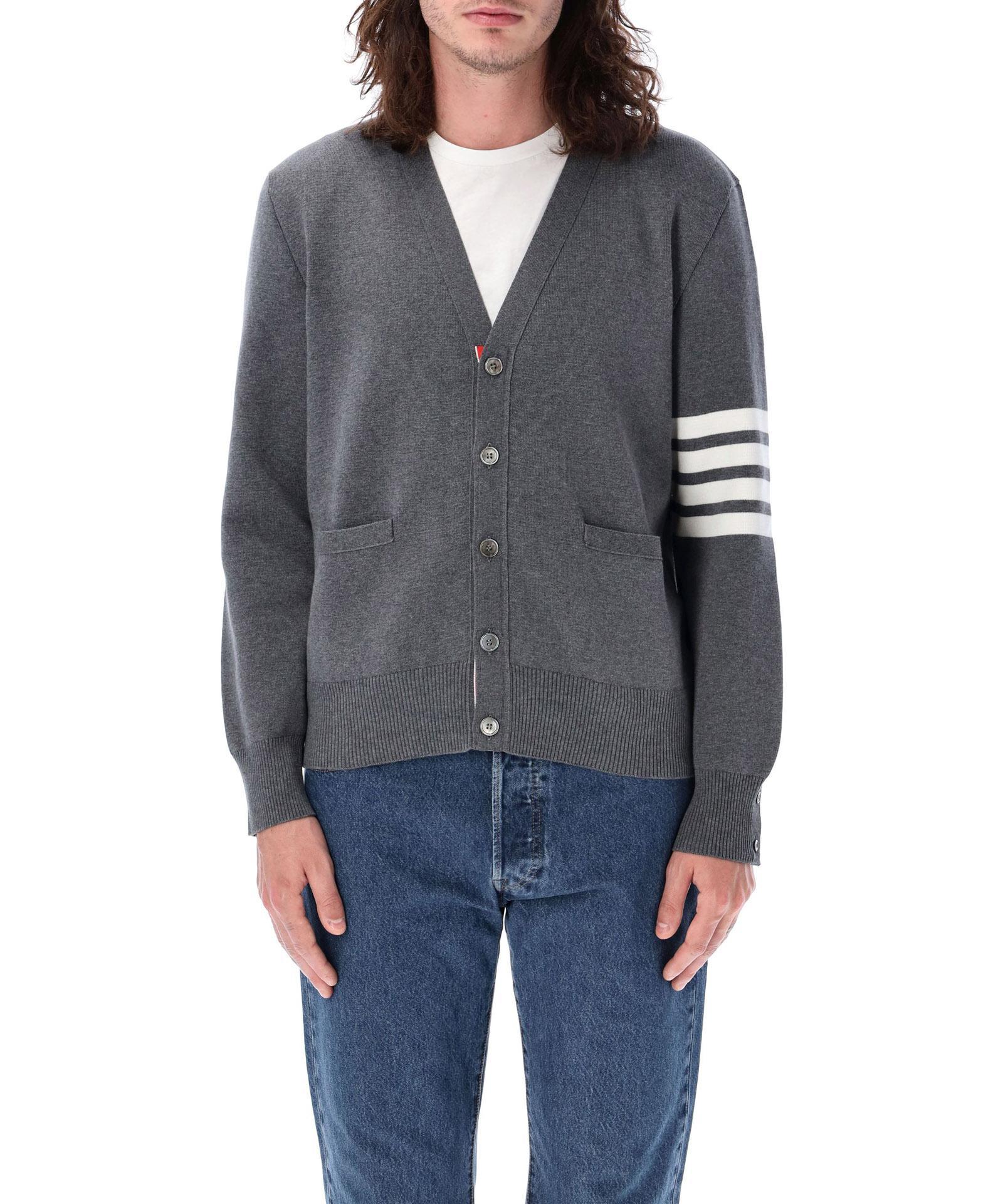 THOM BROWNE 4-bar Cardigan In Grey Product Image