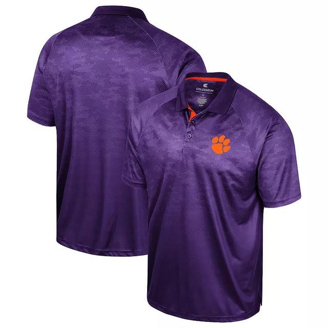 Mens Colosseum Clemson Tigers Honeycomb Raglan Polo Product Image