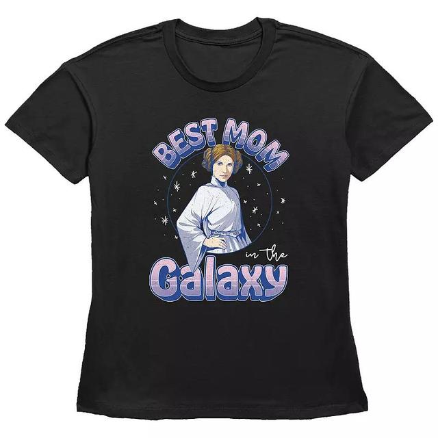 Womens Star Wars Princess Leia Best Mom In The Galaxy Basic Fit Graphic Tee Product Image