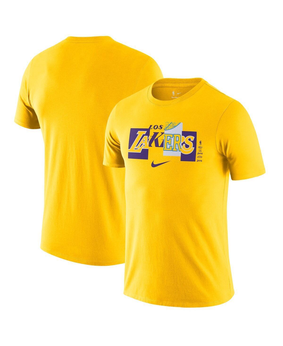 Mens Nike Gold Los Angeles Lakers 2021/22 City Edition Essential Wordmark Collage T-shirt Product Image