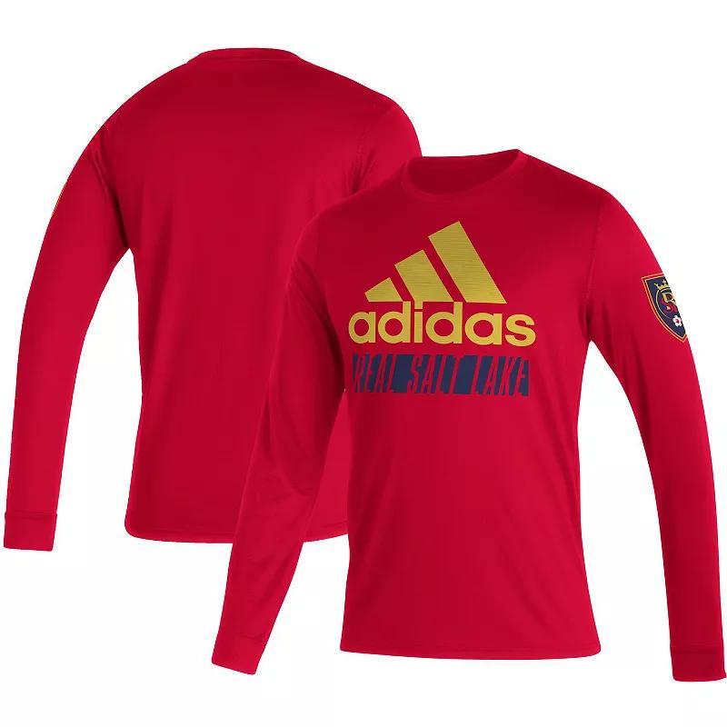 Mens adidas Red Real Salt Lake Vintage Long Sleeve T-Shirt Product Image