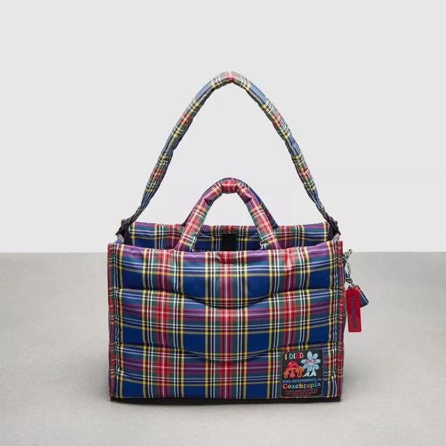 Coachtopia Loop Wavy Tote In Recycled Polyester With Plaid Quilting Product Image