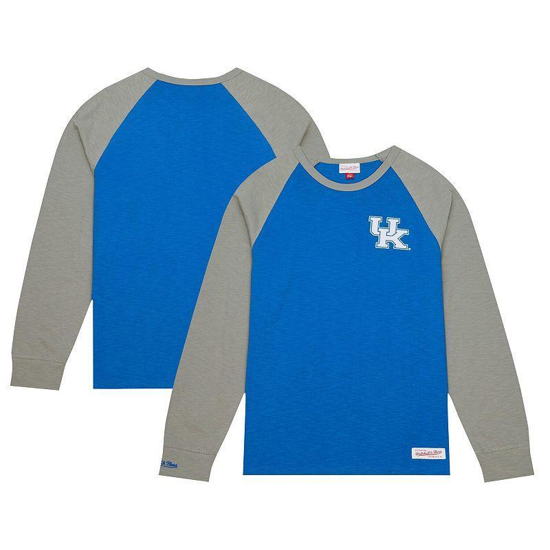 Mens Mitchell & Ness Royal Kentucky Wildcats Legendary Slub Raglan Long Sleeve T-Shirt Product Image