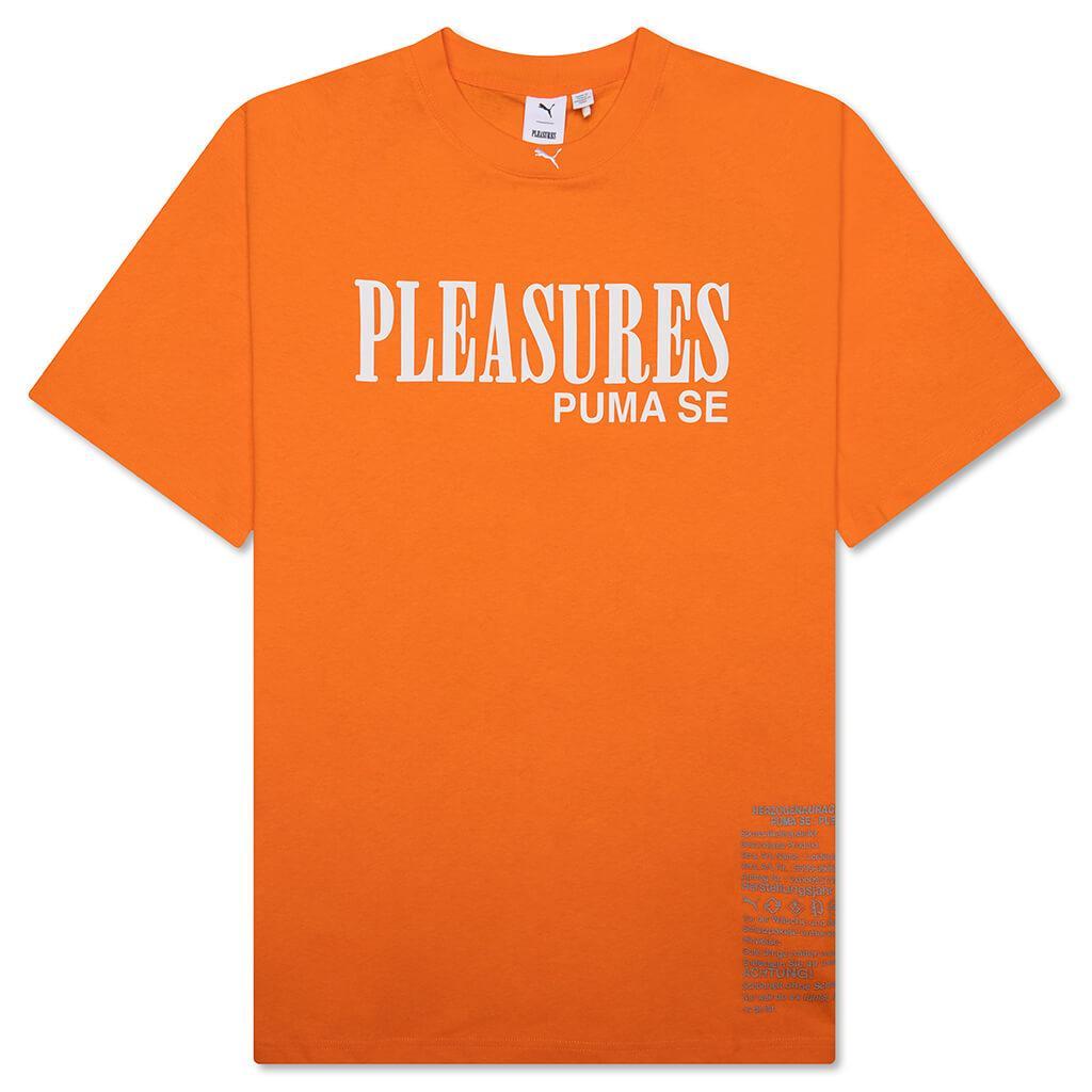 Puma x Pleasures Typo Tee - Orange Male Product Image