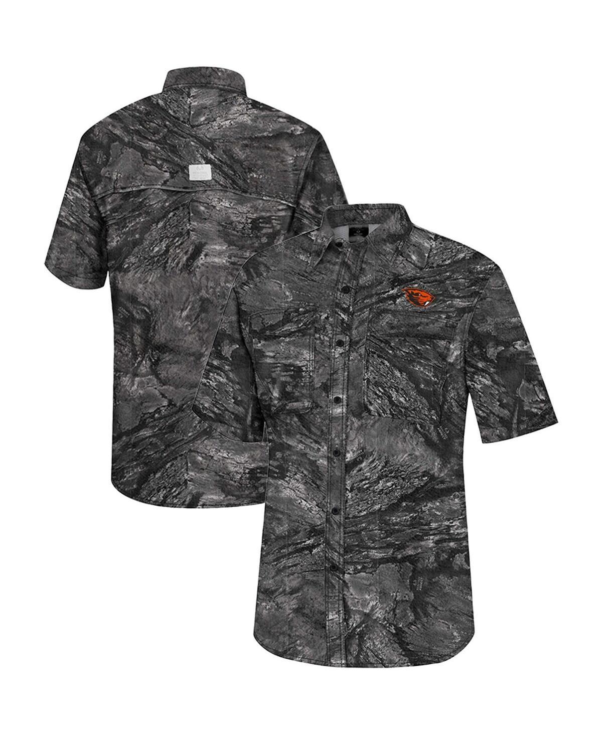 Mens Colosseum Charcoal Maryland Terrapins Realtree Aspect Charter Full-Button Fishing Shirt Product Image