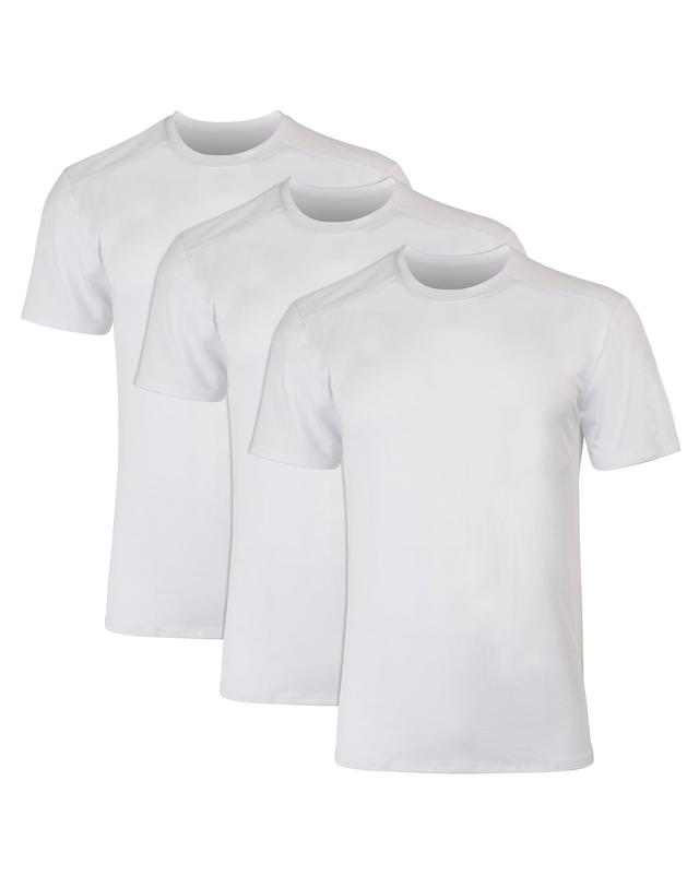 Hanes Moves Ultimate Mens Breathable Mesh Crewneck T-Shirt, X-Temp, White, 3-Pack S Product Image