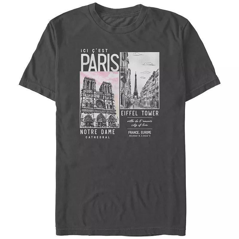 Mens Paris Places Of Interest Graphic Tee Grey Product Image