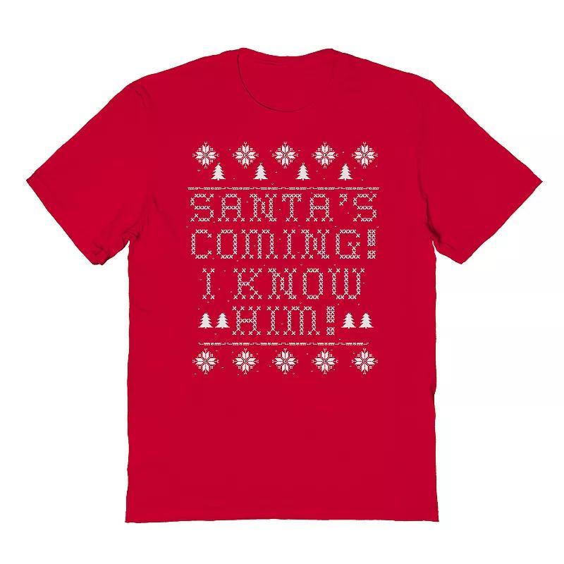 Mens Santa is Coming Graphic Tee, Womens Product Image