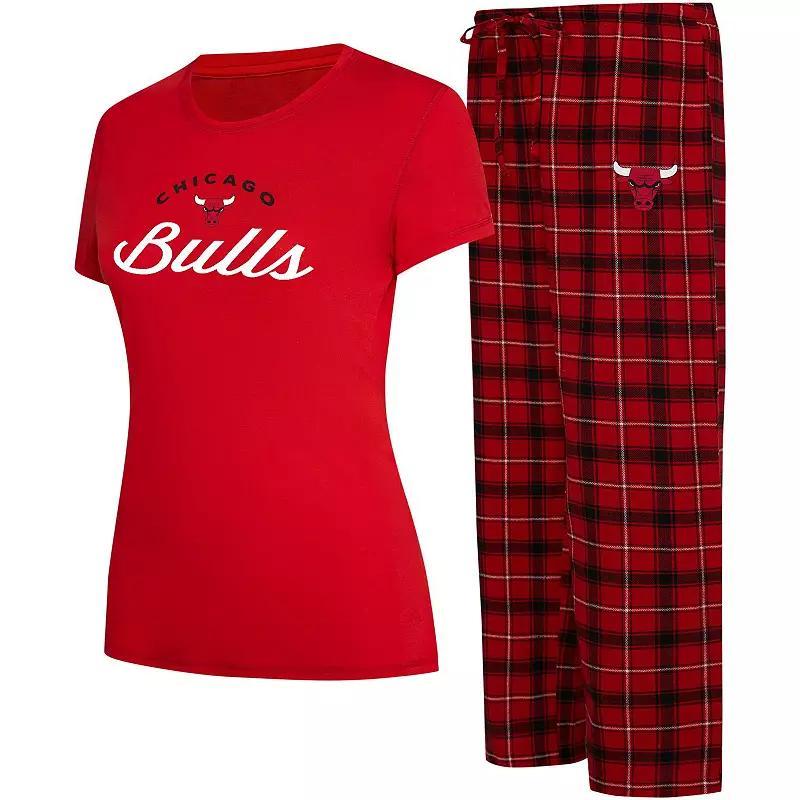 Womens College Concepts /Black Portland Trail Blazers Arctic T-Shirt & Flannel Pants Sleep Set Product Image