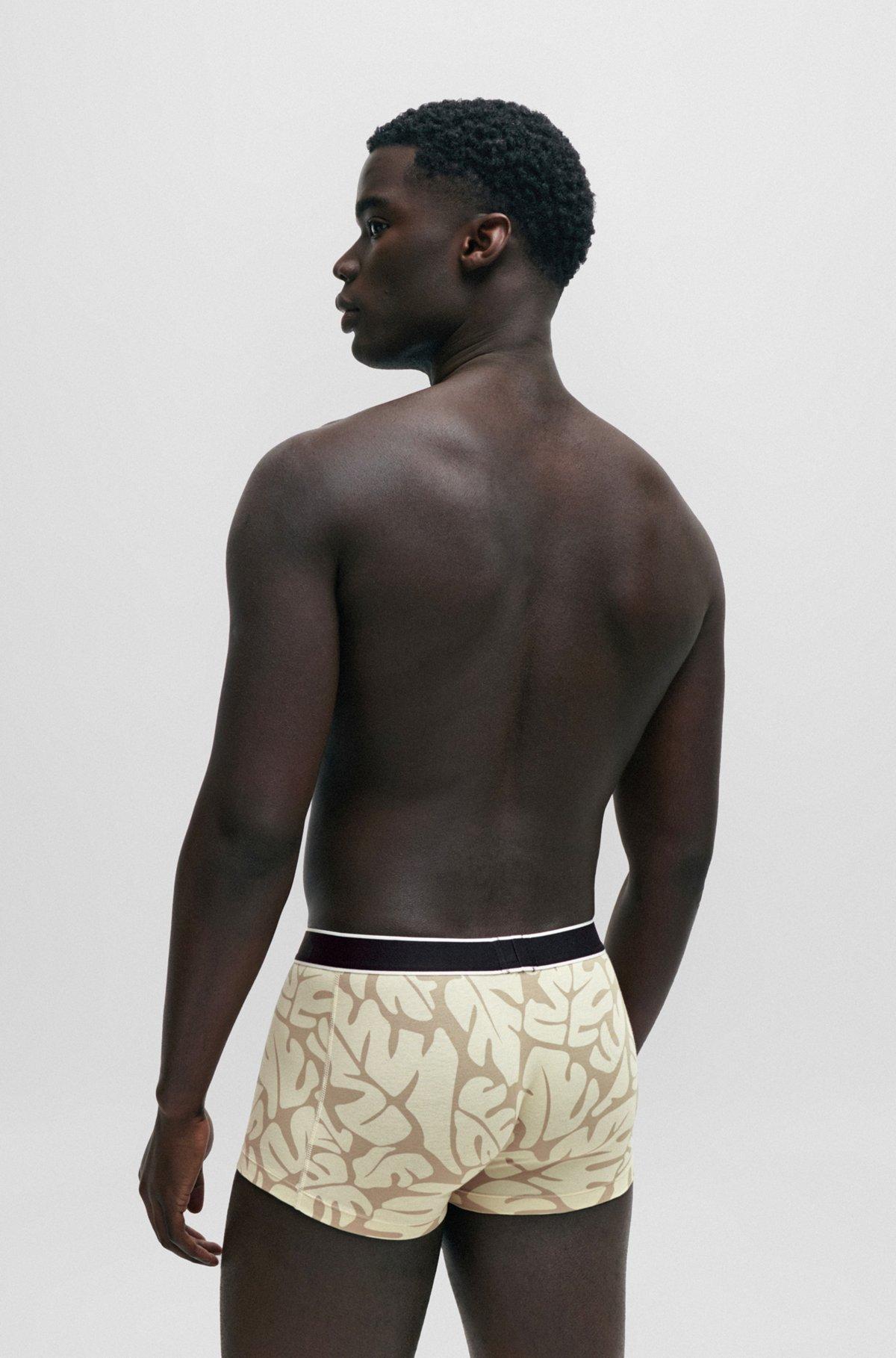 Stretch-cotton trunks with seasonal print and logo waistband Product Image