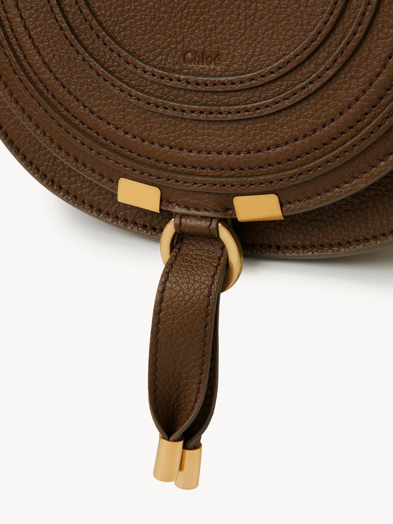 Small Marcie saddle bag in grained leather Product Image