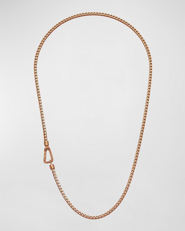 Mens Mesh Rose Gold Plated Silver Necklace with Matte Chain, 24L Product Image