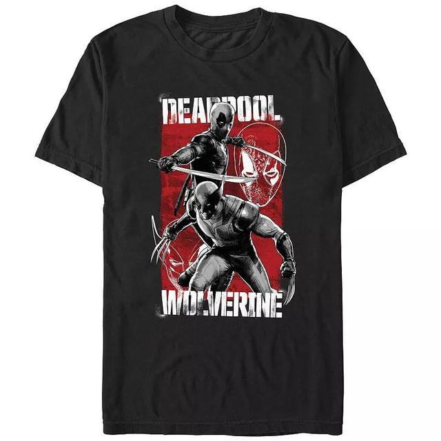 Mens Marvel Deadpool And Wolverine Red Poster Graphic Tee Product Image