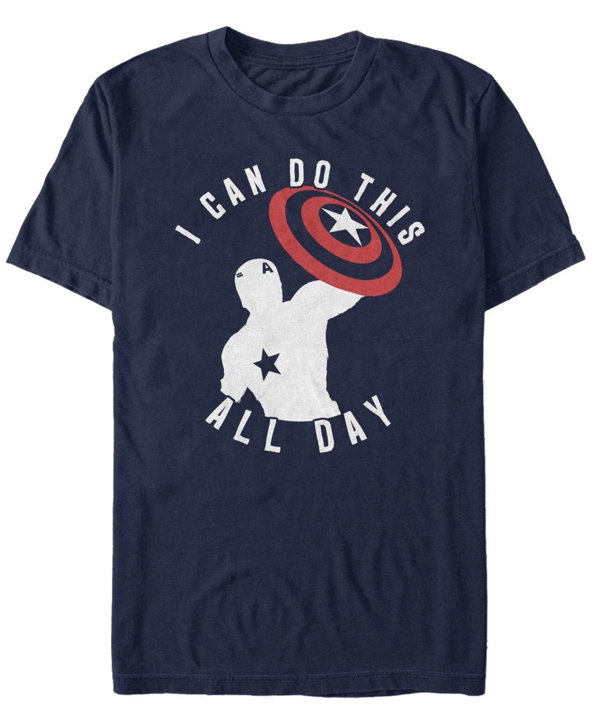 Mens Marvel Captain America I Can Do This All Day Silhouette Graphic Tee Blue Product Image