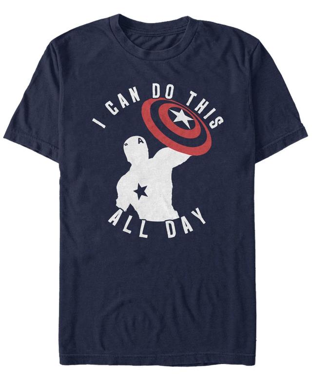 Mens Marvel Captain America I Can Do This All Day Silhouette Graphic Tee Blue Product Image