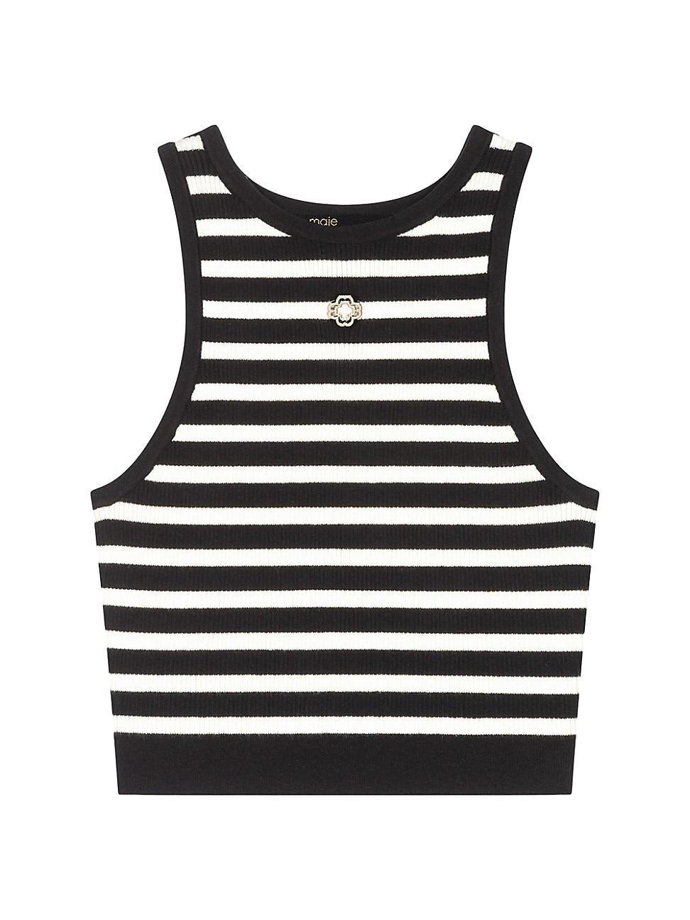 Womens Striped Crop Top Product Image