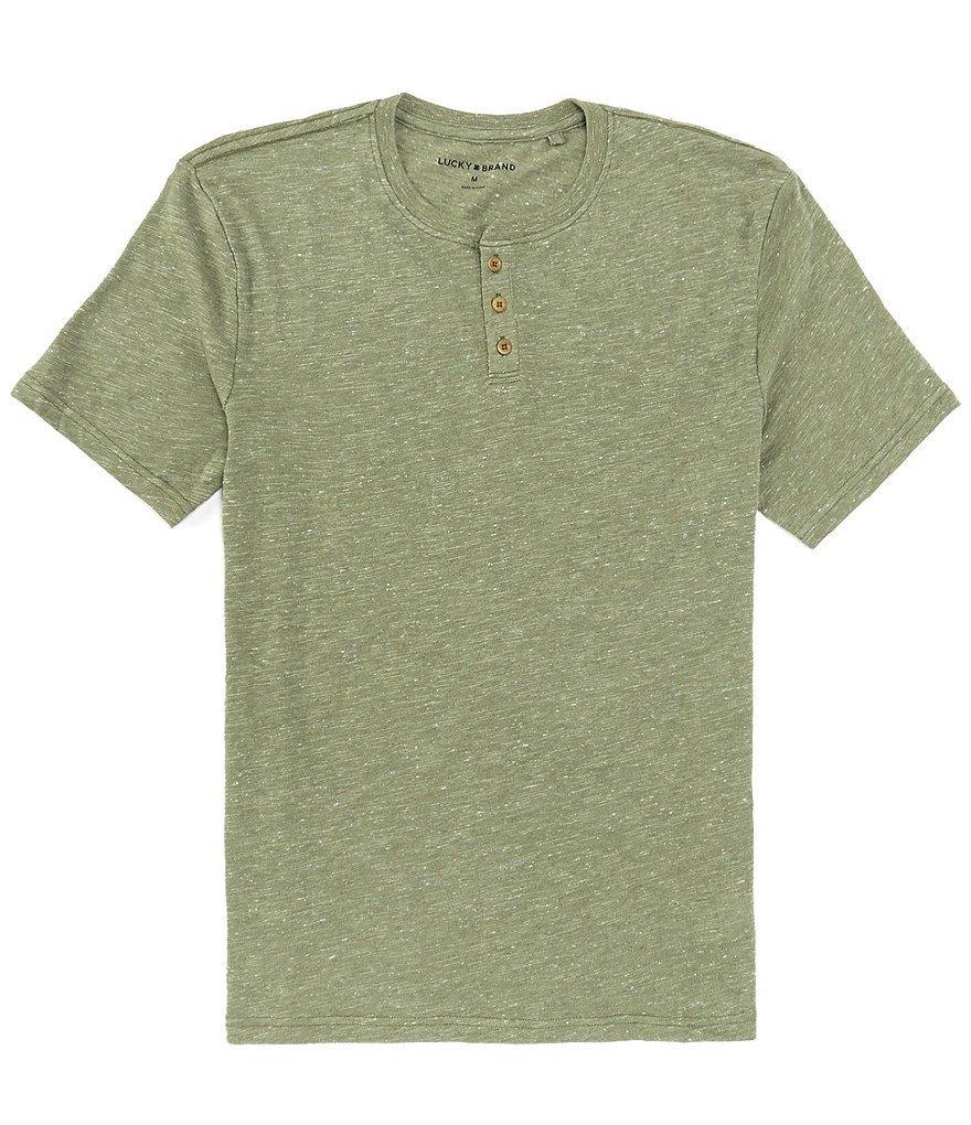 Lucky Brand Short Sleeve Linen Blend Henley T-Shirt Product Image