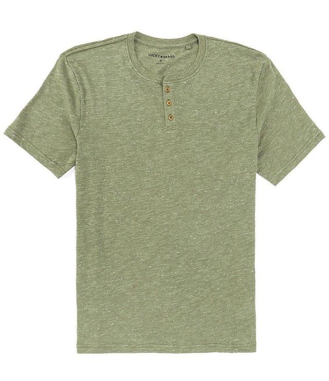 Lucky Brand Short Sleeve Linen Blend Henley T-Shirt Product Image